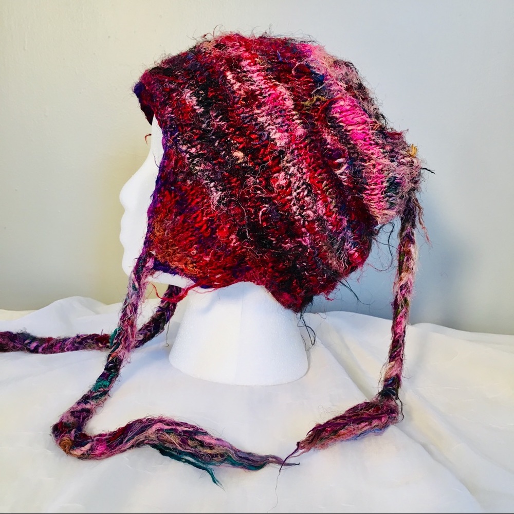 Colorful Silk & Fleece Sherpa Hat